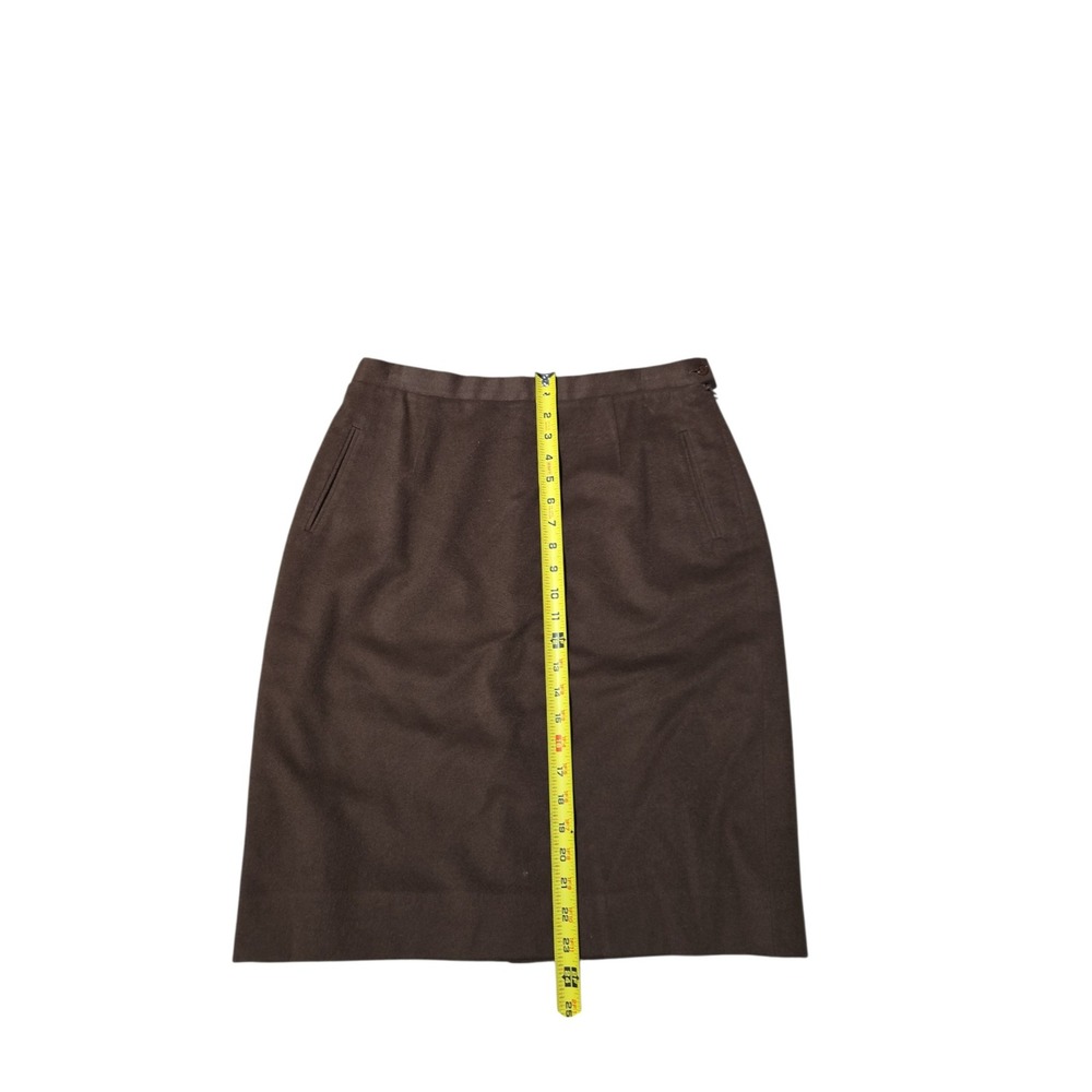Burberrys Vintage Brown Pencil Skirt Made in Italy IT 48 US 12 Wool Side Zip - Picture 8 of 9
